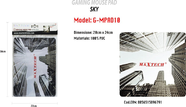 Tappetino Mouse Pad Tappeto Poggiapolso Gaming Serie Sky Cielo Pc Maxtech G-mpad10 Informatica e Videogiochi > Accessori PC > Mouse e Tastiere PC Trade Shop italia - Napoli, Commerciovirtuoso.it