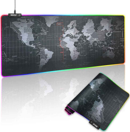 Tappetino-Mouse-Tastiera-Gaming-XXL-90x40-Mousepad-Luce-LED-RGB-Cambio-Colore