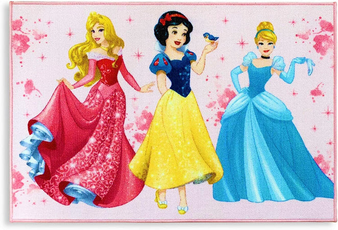 Tappeto Cameretta Antiscivolo Le Principesse Disney 80x120 Cm Var. 1