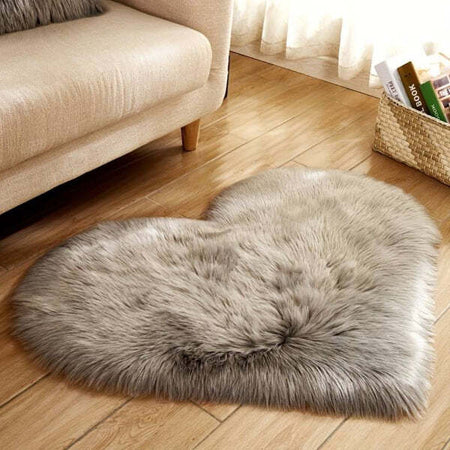 Tappeto-Cute-Cuore-Pelliccia-Fluffy-Vari-Colori-Living-Stanza-Da-Letto-70x90-Cm