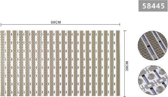 Tappeto-Doccia-Antiscivolo-69x38cm-Tappetino-Vasca-Bagno-Rettangolare-Beige-58445