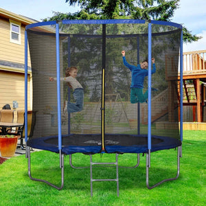 Tappeto-Elastico-per-Bambini-e-Adulti-con-Rete-e-Bordo-Imbottito,-Giochi-da-Giardino-e-Casa-Φ244x240cm-Blu-e-Nero-YH5A71-015V05YH5