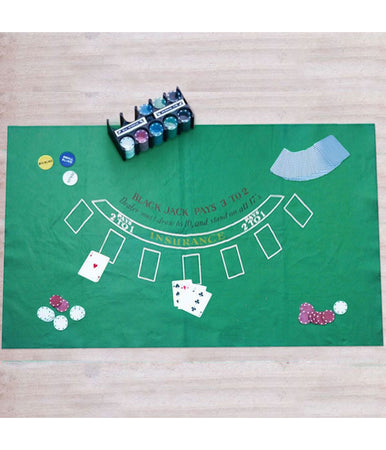 Tappeto In Tessuto Verde Da Tavolo Gioco Per Blackjack E Texas Poker Doubleface