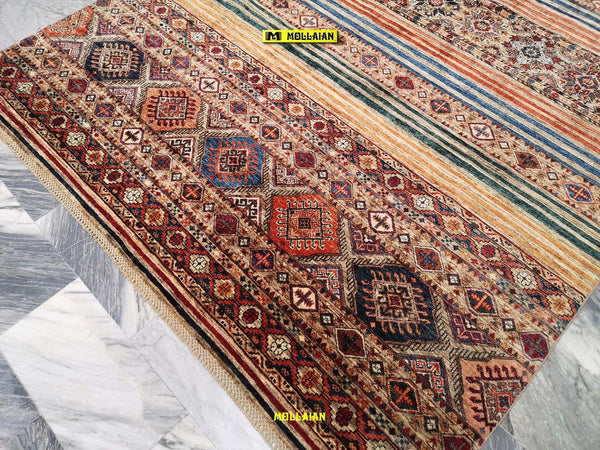 Tappeto-Khorgin-Shabargan-316x207---Moderno-Originale-Extra-Fine-Con-Disegni-Geometrici-Kilim