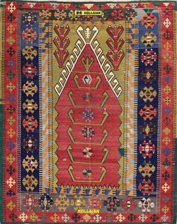 Tappeto Kilim D'epoca Anatolia 190x155 Cm Verde E Rosa Salmone Kilim Anatolico Originale Certificato In Lane E Cotone Casa e cucina/Tessili per la casa/Tappeti e tappetini/Tappeti Mollaian Tappeti - Lecce, Commerciovirtuoso.it