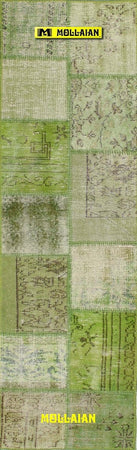 Tappeto Originale Passatoia Patchwork Vintage Anatolia Verde 200x60cm Verde Oliva Chiaro Melange Casa e cucina/Tessili per la casa/Tappeti e tappetini/Tappeti Runner Mollaian Tappeti - Lecce, Commerciovirtuoso.it