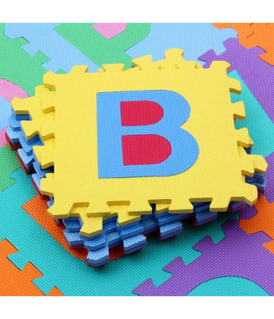Tappeto Puzzle Per Bambini Set 9 X 9 Cm Gioco Tappetino Lettere Numeri Gomma Eva