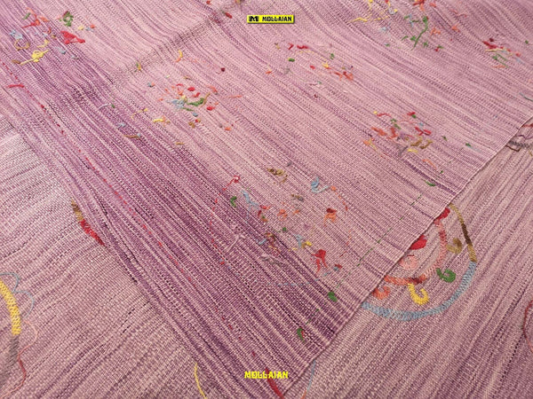 Tappeto Quadrato Lilla Raso Kilim Kaudani Susani 211x188cm Tappeto Glicine Moderno Floreale Ricamato Casa e cucina/Tessili per la casa/Tappeti e tappetini/Tappeti Mollaian Tappeti - Lecce, Commerciovirtuoso.it