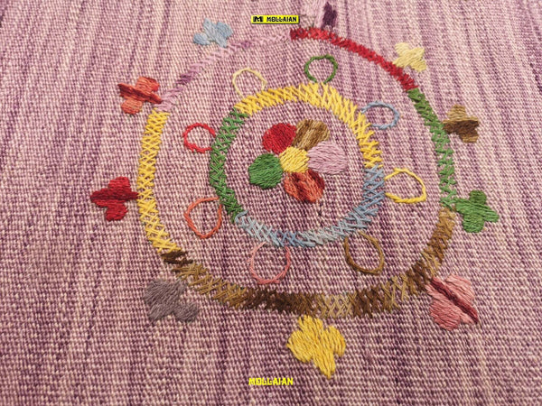 Tappeto Quadrato Lilla Raso Kilim Kaudani Susani 211x188cm Tappeto Glicine Moderno Floreale Ricamato Casa e cucina/Tessili per la casa/Tappeti e tappetini/Tappeti Mollaian Tappeti - Lecce, Commerciovirtuoso.it