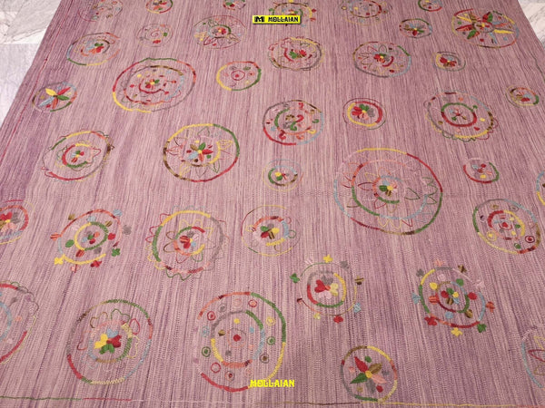 Tappeto Quadrato Lilla Raso Kilim Kaudani Susani 211x188cm Tappeto Glicine Moderno Floreale Ricamato Casa e cucina/Tessili per la casa/Tappeti e tappetini/Tappeti Mollaian Tappeti - Lecce, Commerciovirtuoso.it