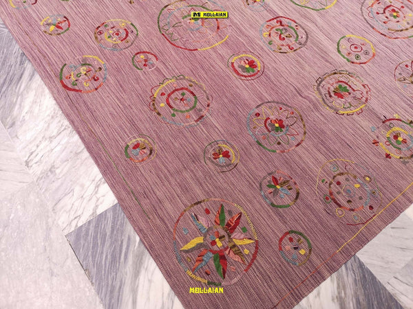 Tappeto Quadrato Lilla Raso Kilim Kaudani Susani 211x188cm Tappeto Glicine Moderno Floreale Ricamato Casa e cucina/Tessili per la casa/Tappeti e tappetini/Tappeti Mollaian Tappeti - Lecce, Commerciovirtuoso.it