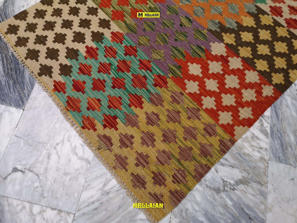 Tappeto Rettangolare Kilim Vaziri Melange 121x85cm Colori Vegetali Melange, Disegno Moderno, Double Face Casa e cucina/Tessili per la casa/Tappeti e tappetini/Tappeti Mollaian Tappeti - Lecce, Commerciovirtuoso.it