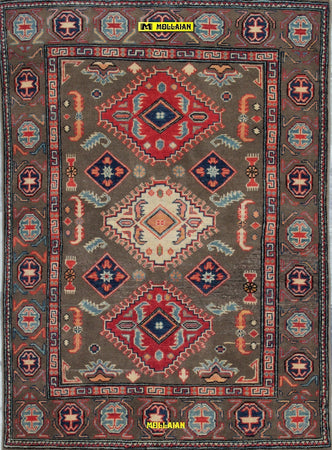 Tappeto Rettangolare Uzbek Kazak 145x106cm Marrone Multicolore Marrone Tortora Casa e cucina/Tessili per la casa/Tappeti e tappetini/Tappeti Mollaian Tappeti - Lecce, Commerciovirtuoso.it