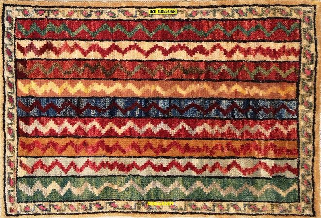 Tappeto-Scendiletto-Mini-Sultanabad-Ziegler---Autentico-Capolavoro-Afghanistan-60x40-Multicolore-Chiaro