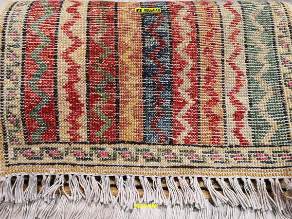 Tappeto-Scendiletto-Mini-Sultanabad-Ziegler---Autentico-Capolavoro-Afghanistan-60x40-Multicolore-Chiaro