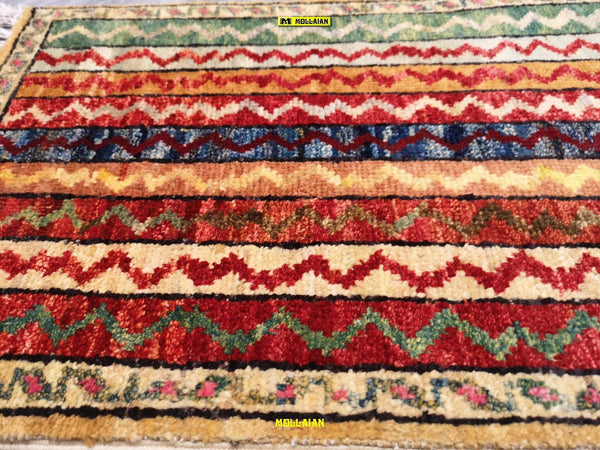 Tappeto-Scendiletto-Mini-Sultanabad-Ziegler---Autentico-Capolavoro-Afghanistan-60x40-Multicolore-Chiaro