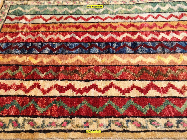 Tappeto-Scendiletto-Mini-Sultanabad-Ziegler---Autentico-Capolavoro-Afghanistan-60x40-Multicolore-Chiaro