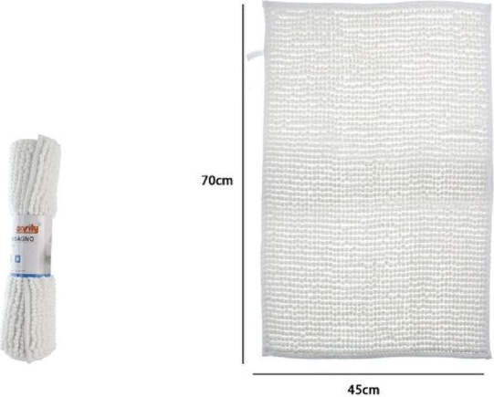 Tappeto-Tappetino-Antiscivolo-Per-Arredo-Bagno-45-X-70-Cm-Colore-Bianco-79915