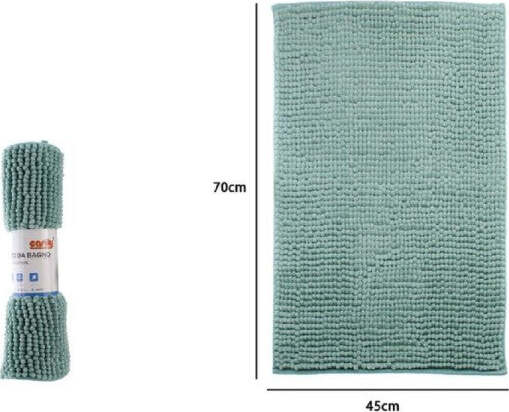 Tappeto-Tappetino-Antiscivolo-Per-Arredo-Bagno-45x70-Cm-Colore-Verde-Acqua-79919