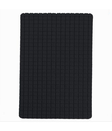 Tappeto Tappetino Antiscivolo Per Bagno Arredo 69x39cm Nero Con Quadratini 69775