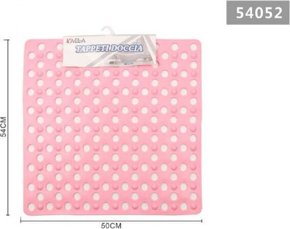 Tappeto-Tappetino-Doccia-Antiscivolo-Quadrato-50x54-Cm-Vasca-Da-Bagno-54052-Rosa