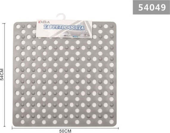 Tappeto-Tappetino-Doccia-Antiscivolo-Quadrato-50x54cm-Vasca-Bagno-54049-Grigio