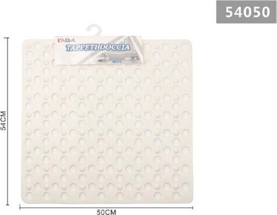 Tappeto-Tappetino-Doccia-Antiscivolo-Quadrato-50x54cm-Vasca-Bagno-54050-Bianco