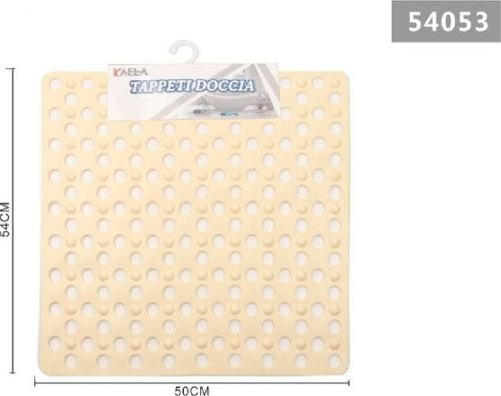 Tappeto-Tappetino-Doccia-Antiscivolo-Quadrato-50x54cm-Vasca-Da-Bagno-54053-Beige