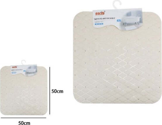 Tappeto-Tappetino-In-Pvc-Antiscivolo-Per-Vasca-Bagno-Doccia-50x50-Cm-79729-Beige