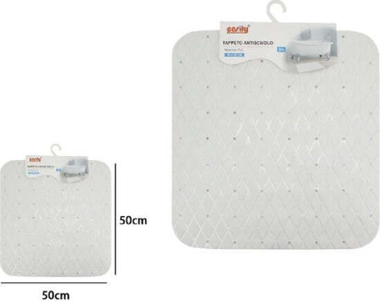 Tappeto-Tappetino-In-Pvc-Antiscivolo-Per-Vasca-Bagno-Doccia-50x50cm-79726-Bianco