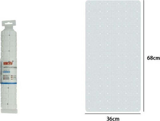 Tappeto-Tappetino-In-Pvc-Antiscivolo-Vasca-Da-Bagno-Doccia-68x36-Cm-79750-Bianco
