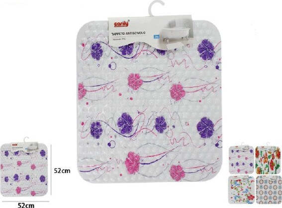 Tappeto-Tappetino-Pvc-Antiscivolo-Vasca-Bagno-Doccia-52x52cm-59638-Varie-Fantasie