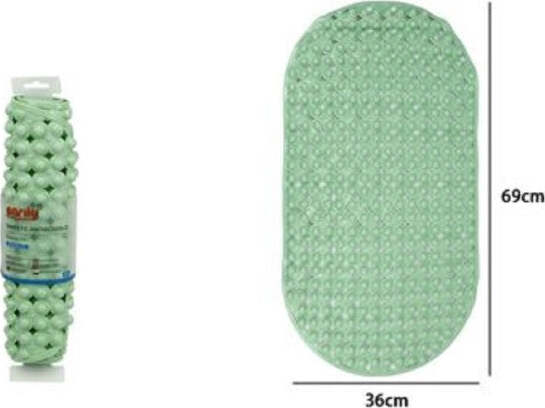 Tappeto-Tappetino-Pvc-Ovale-Antiscivolo-Vasca-Da-Bagno-Doccia-69x36cm-79746-Verde
