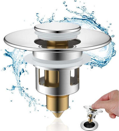 Tappo-Pop-Up-Per-Piletta-Lavandino-Bidet-Lavabo-Bagno-Filtro-Valvola-Click-Clack