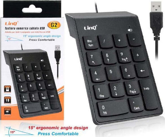 Tastiera-Tastierino-Numerico-Cablato-Usb-Per-Pc-Notebook-G2-Sottile-18-Tasti