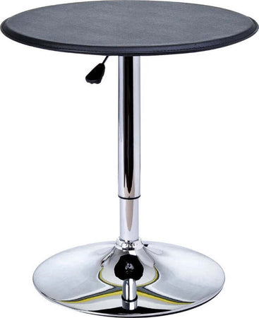 Tavolino-da-Bar-Cromato,-Tavolo-Rotondo-Regolabile-in-Altezza-con-Sistema-Lift-Up,-Piano-Rotondo-Girevole-360°-Φ63x67-93cm-JK902-0071LK9