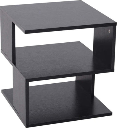 Tavolino-da-Salotto-Basso-a-3-Ripiani,-Tavolino-da-Caffè-in-Legno,-Arredamento-Moderno-Salvaspazio,-Nero,-40x40x43cm-KJ5833-619BKKJ5