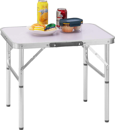 Tavolo-Campeggio-Picnic-Alluminio-60x45x50-Pieghevole-Valigetta-Piano-Formica