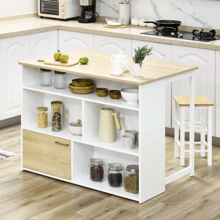 Tavolo-da-Bar-isola-cucina-sala-da-pranzo-Moderno-in-MDF-per-2-Persone-con-4-Ripiani-Aperti-e-Armadietto-bianco-,-116x79.5x91-cm-F835-953V00WTA