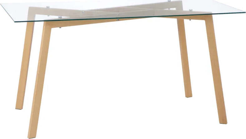 Tavolo-da-Pranzo-Rettangolare-per-6-Persone-max,-in-Acciaio-con-Piano-in-Vetro-Temperato,-150x75x76-cm-LK7835-837V01TPLK7