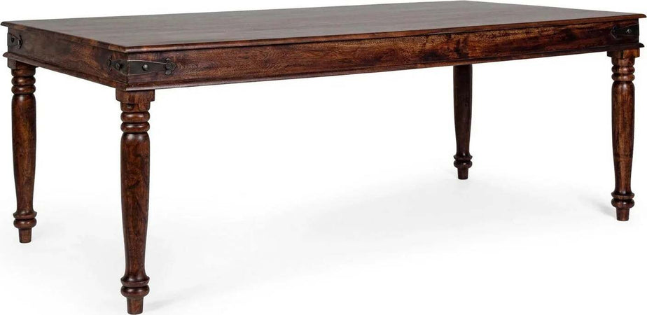 Tavolo Jaipur rettangolare, con gambe, piano in legno massiccio, stile fusion Casa e cucina/Arredamento/Sala da pranzo/Tavoli da sala da pranzo Decor Space - Altamura, Commerciovirtuoso.it