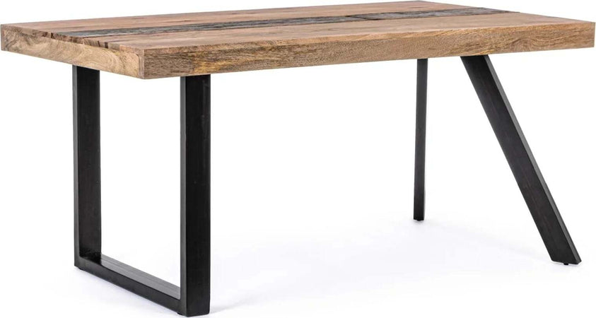 Tavolo Manchester rettangolare, con gambe in acciaio, piano in legno di mango, stile moderno Casa e cucina/Arredamento/Sala da pranzo/Tavoli da sala da pranzo Decor Space - Altamura, Commerciovirtuoso.it