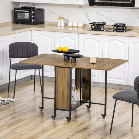 Tavolo-Pieghevole-con-6-Ruote-e-Mensola-Stile-Industriale-in-Legno-e-Metallo,-Marrone-Chiaro-KG8835-789V00LRKG8