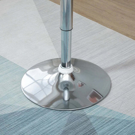Tavolo-Rotondo-da-Bar-con-Piano-Girevole,-Altezza-Regolabile-con-Leva-a-Gas-e-Base-in-Acciaio,-Φ61x76-97cm,-Bianco-KJ7835-505WTKJ7
