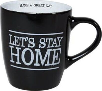 Tazza in ceramica nera 190 ml colore nera let's stay home Casa e cucina/Stoviglie/Piatti ciotole e vassoi/Tazze e piattini/Tazze da tè Led Mall Home - Napoli, Commerciovirtuoso.it