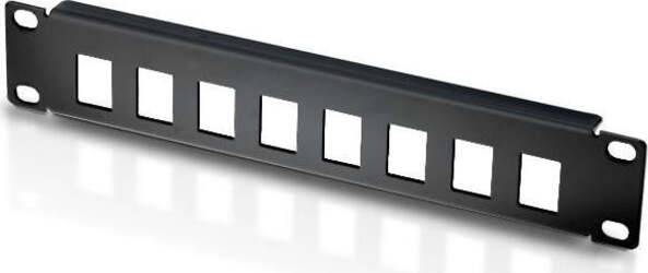 TECHLY-PROFESSIONAL-Pannello-Patch-10''-1-HE-8-posti-per-Frutti-Keystone-Nero