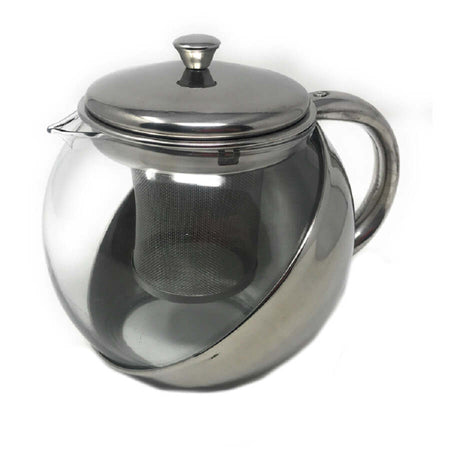 Teiera-Con-Filtro-Infusore-Per-Tisane-The-900ml-Tisaniera-Tè-In-Vetro-E-Acciaio