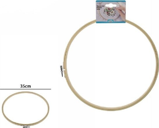Telaio-Per-Ricamo-In-Legno-Tondo-Con-Fibbia-Metallo-Accessori-Cucito-35cm-53552a