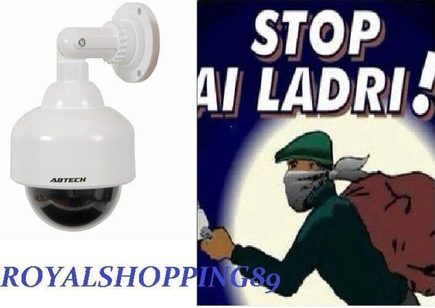 TELECAMERA-FINTA-DOME-DUMMY-SPEED-LED-IR-LAMPEGGIANTE-CAMERA-VIDEOSORVEGLIANZA