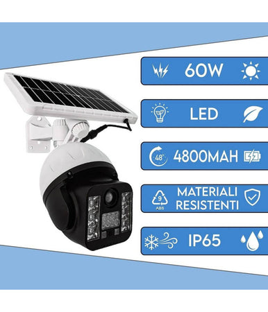 Telecamera Finta Sicurezza Luce Lampada Solare Con Sensore Di Movimento 60 W Led
